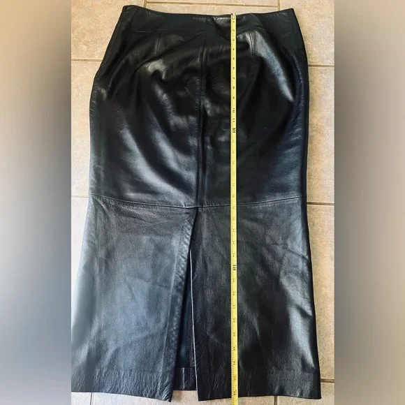 Ralph Lauren Black 100%Leather Pencil Skirt Excellent Condition! - Picture 6 of 7